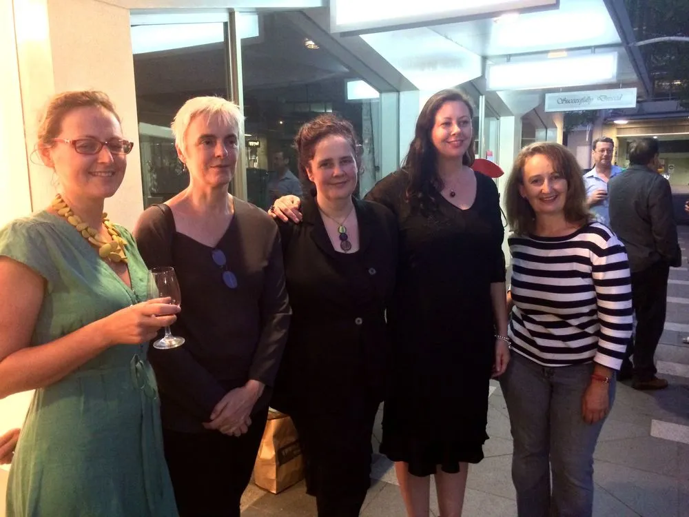 Griffith Review - Sydney Launch - At the launch with Margo Lanagan, Kate Forsyth and painter Jane Bennett.
